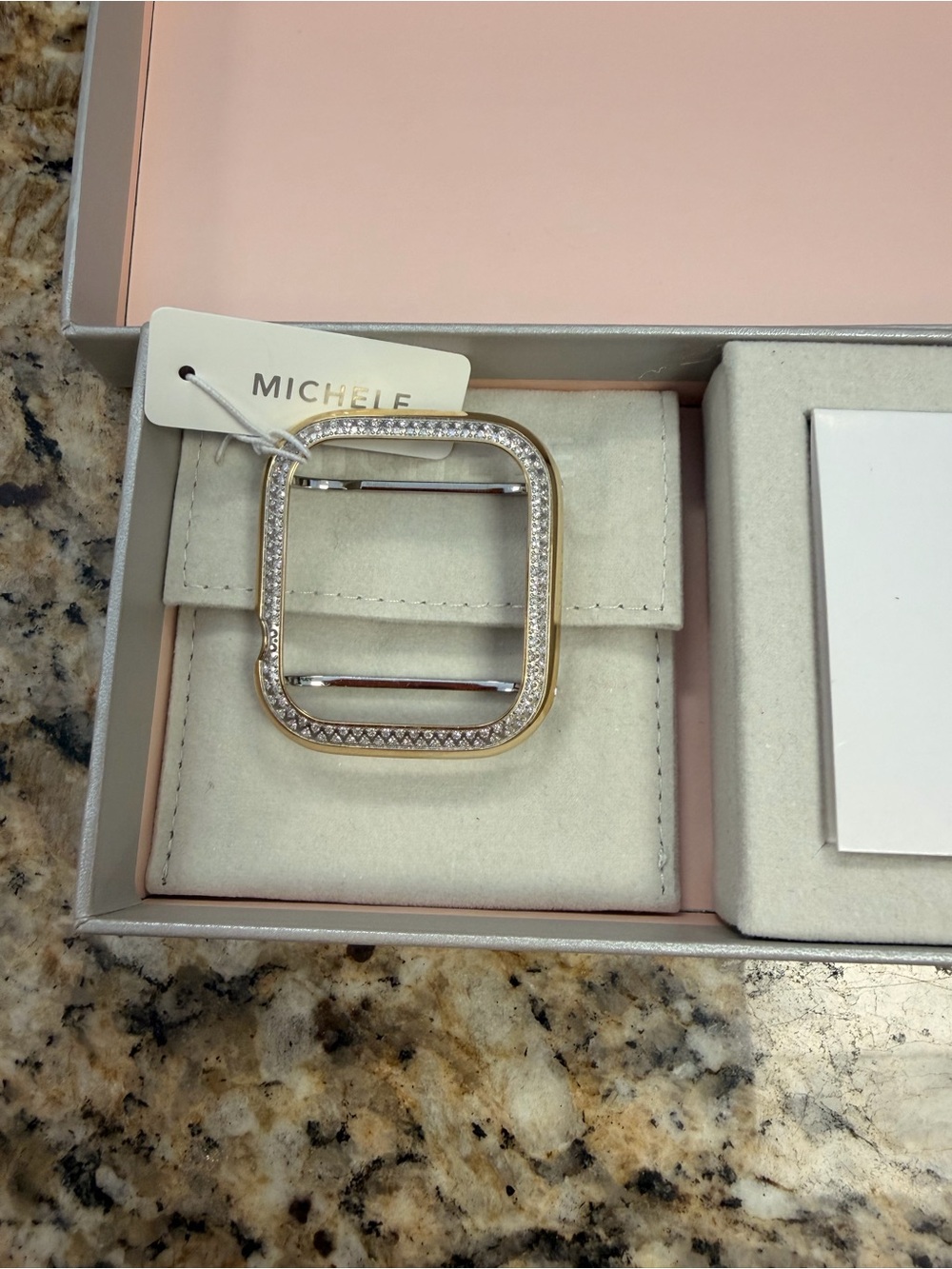 Michele series 6 40mm diamond case for Apple Watch in 18k gold